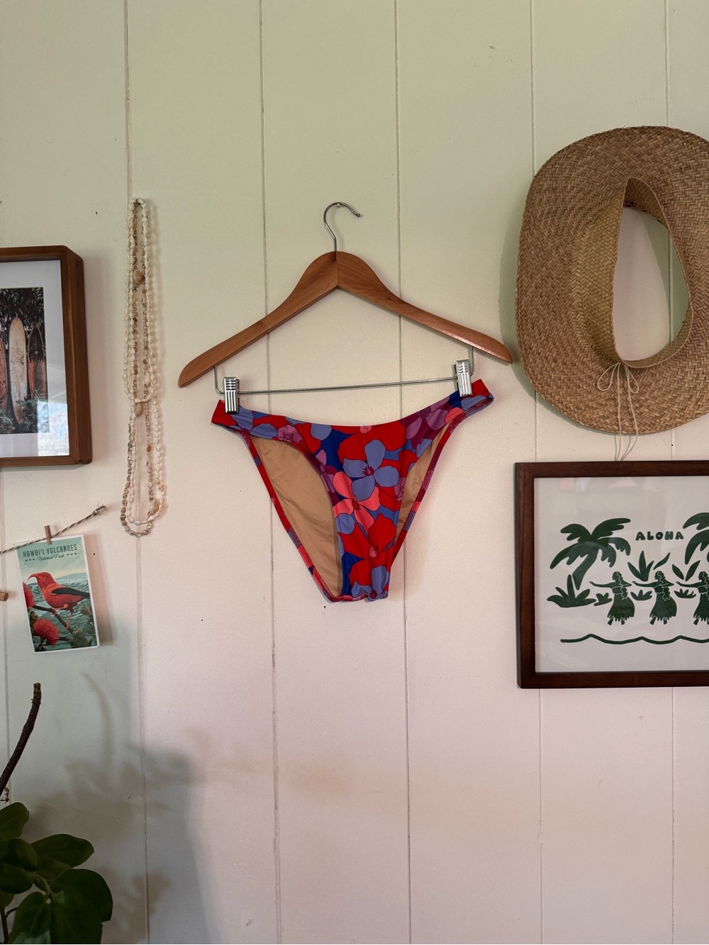 Wild isles brand Floral Red & Blue Bikini Bottoms